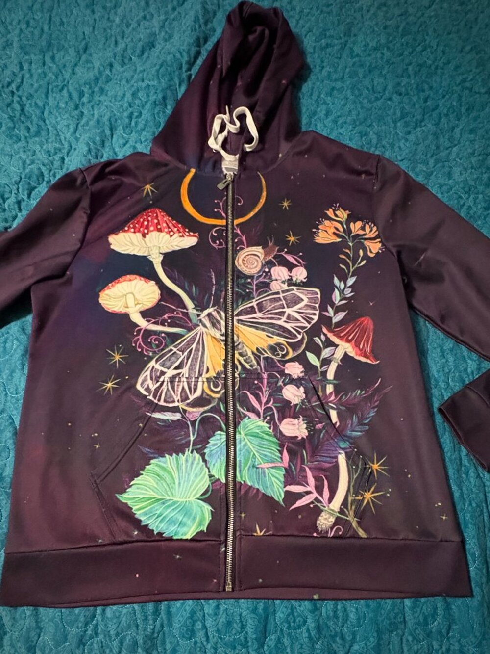 Unbranded Y2K Zip Up Hoodie Colorful Fashionable Women's Size XL